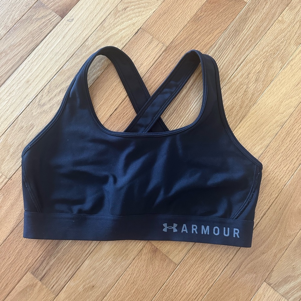 Under Armour Black Sports Bra with Gray Logo
